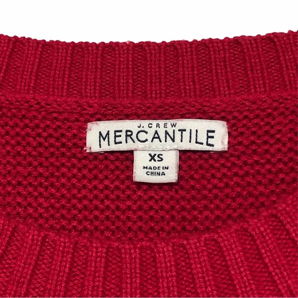 J Crew Red Cotton/Merino Wool Sweater - Picture 7 of 10